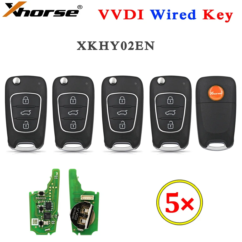 

5Pcs/Lot Xhorse XK Series XKHY02EN Universal Wire Remote VVDI Car Key for VVDI2 / VVDI Mini / Key Tool Max for Hyundai Style