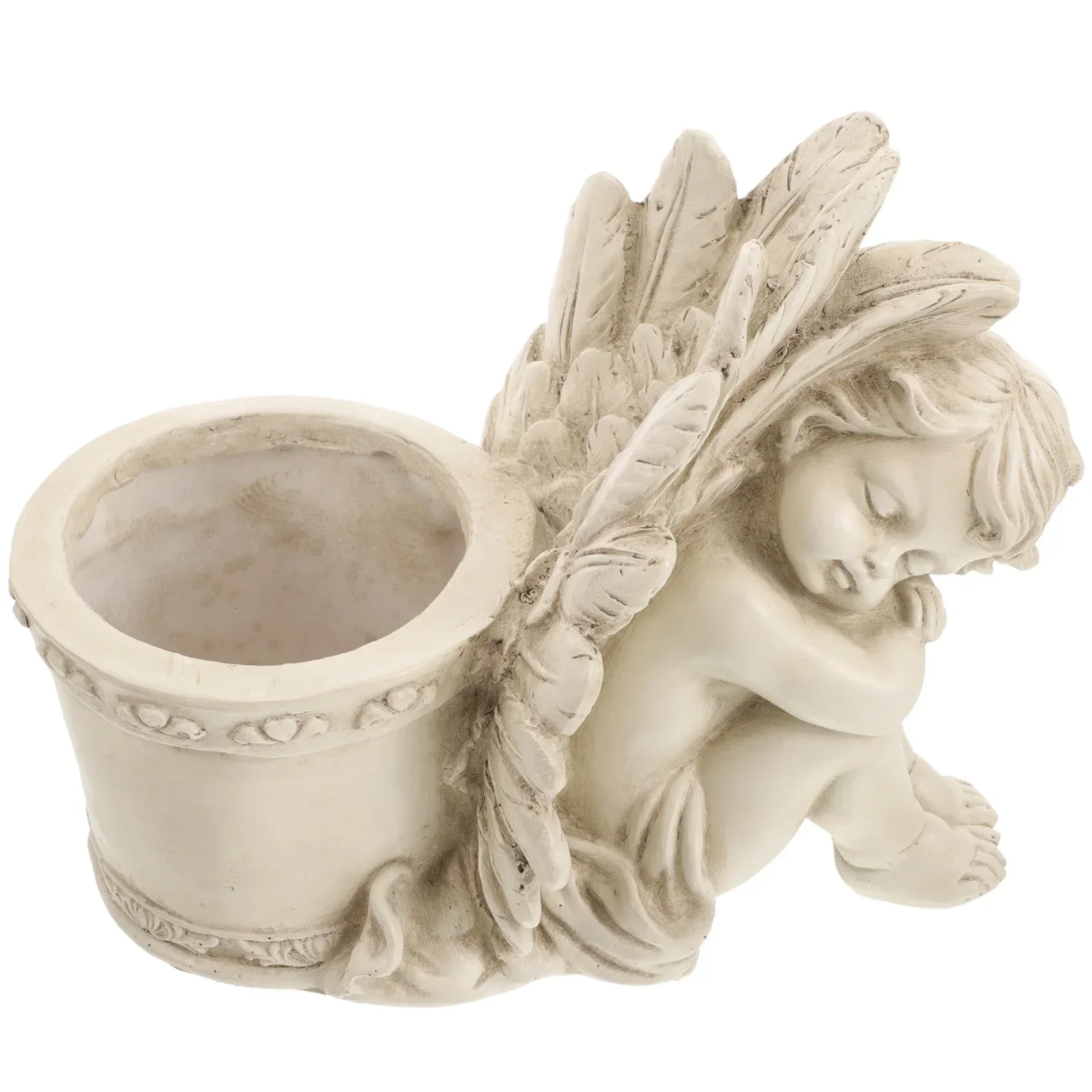 Angel Pot Small Flower Planter Decorations for Pots Outdoor Decorative Angels Statue Little Flowerpot