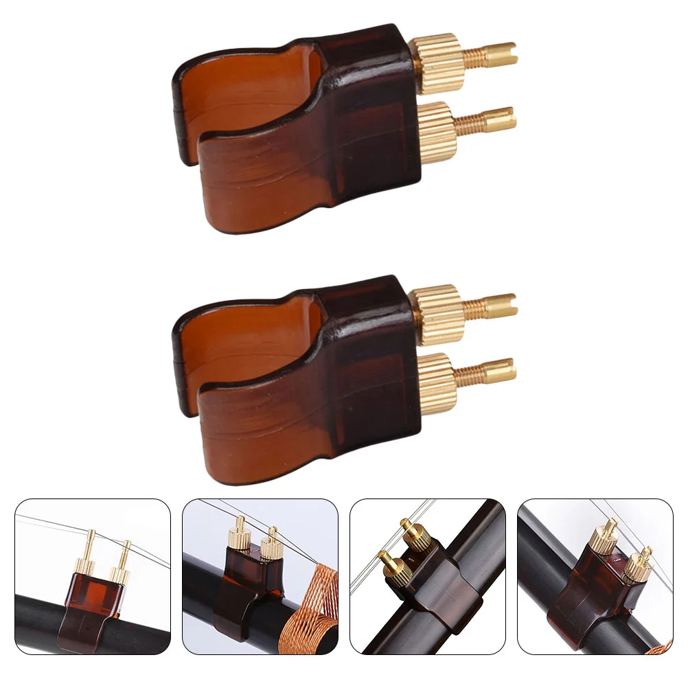 2 Pcs Erhu Tuning Fine-tuning Turner for Tuner H62 Brass Plastic Steel Abs Tuners Accessories