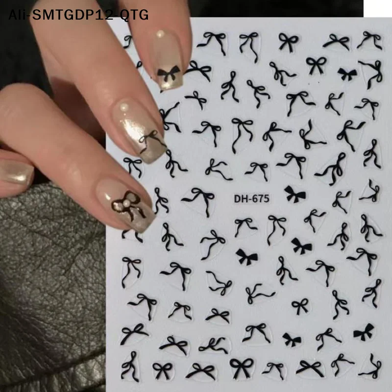 DIY Manicure Supplies Decor Bowknot Ribbon Nail Stickers Mini Kawaii Lace Bow Tie Design Self-Adhesive Nail Art Decals