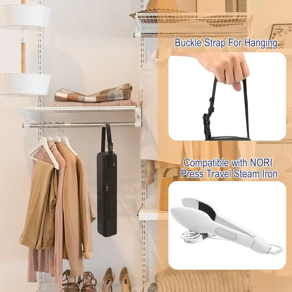 New Portable Steamer Bag Scratch Proof Lightweight Curling Iron Storage Bag Hanging Steam Iron Carrying Bag Travel