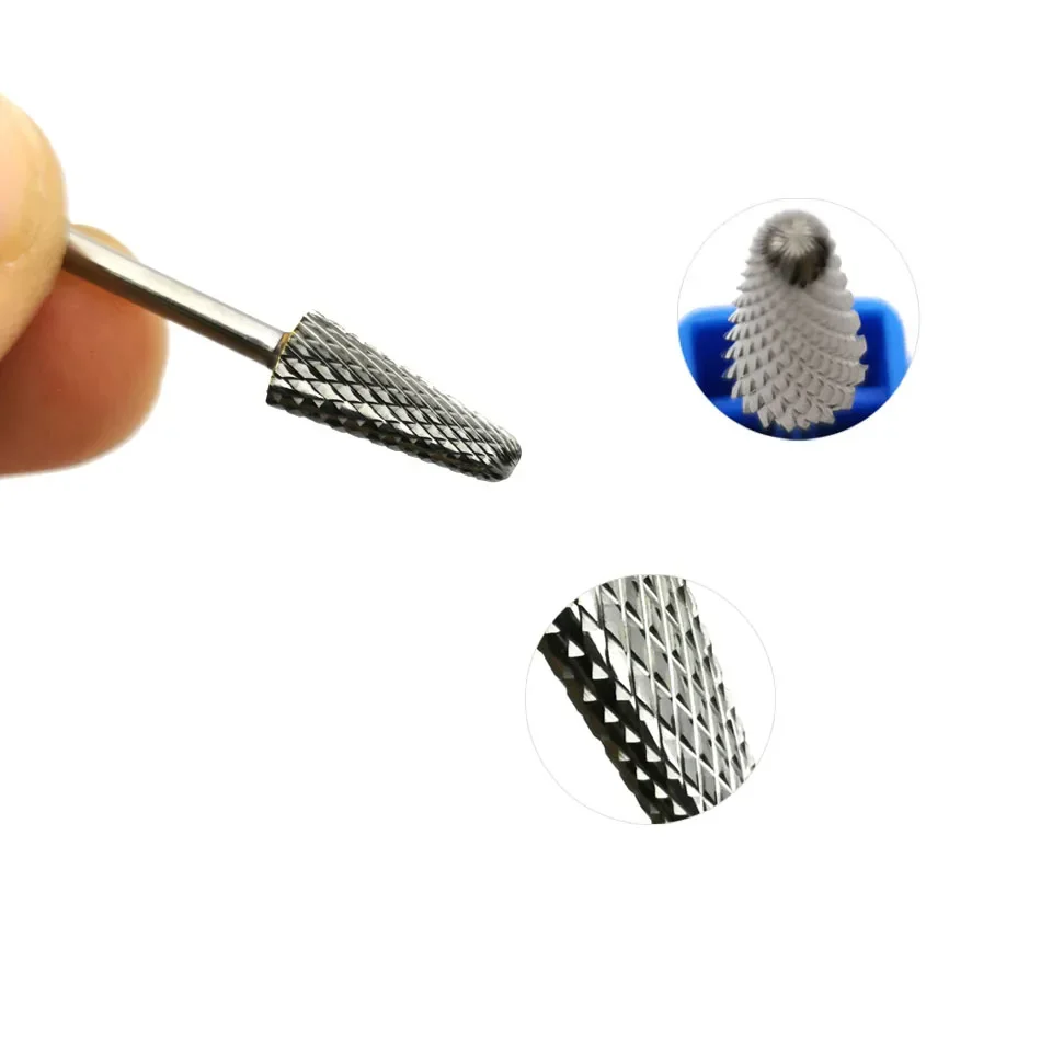 HYTOOS-Foret à ongles en carbure de tungstène, mèches coniques 3/32, fraise de manucure, enlever le gel, accessoires de fraise électrique