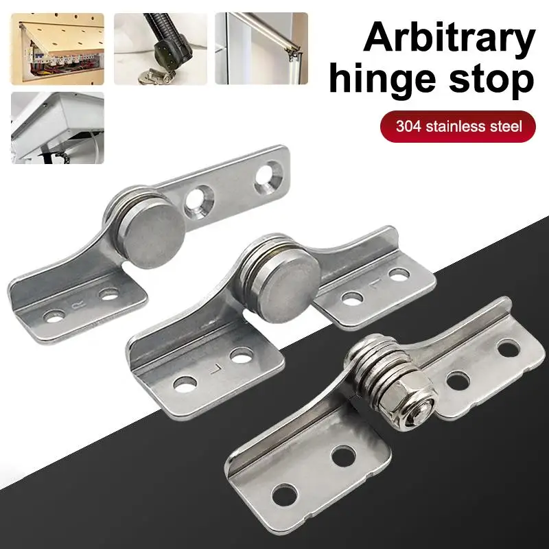 1Pcs Adjustable Arbitrary Hinge Stop 304 Stainless Steel Damping Hinge Nothing Frame Hinge Damping Shaft Positioning Hinge
