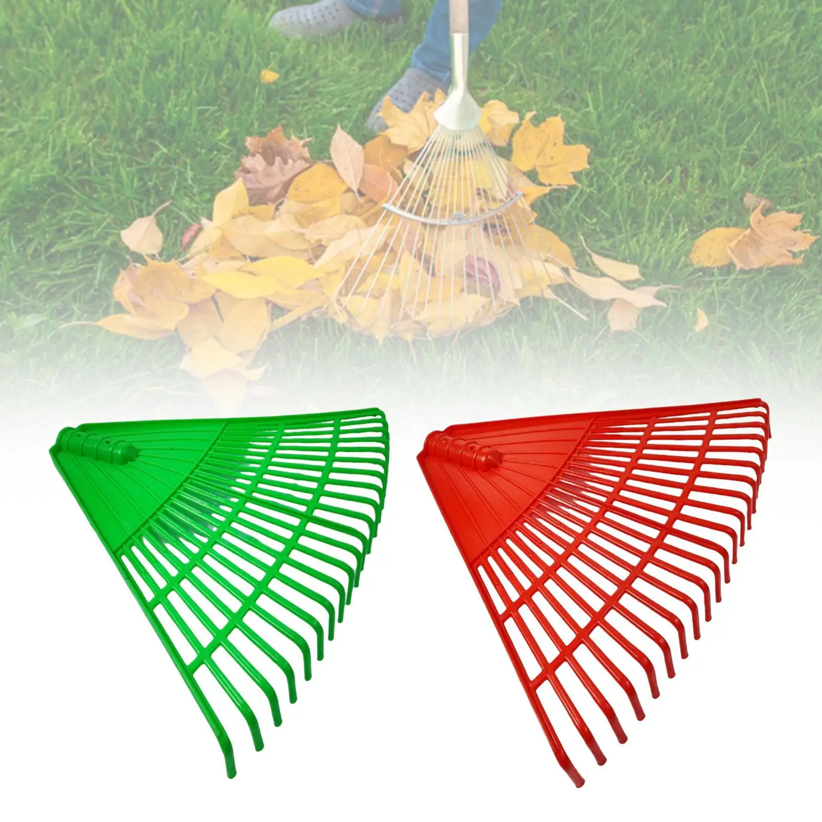 

Lawn Rake Head Replacement Pp for Leaves, Grass, Twigs 16.5x13.4inch Versatile Gardening Leaf Removal Tool with 21 Tines
