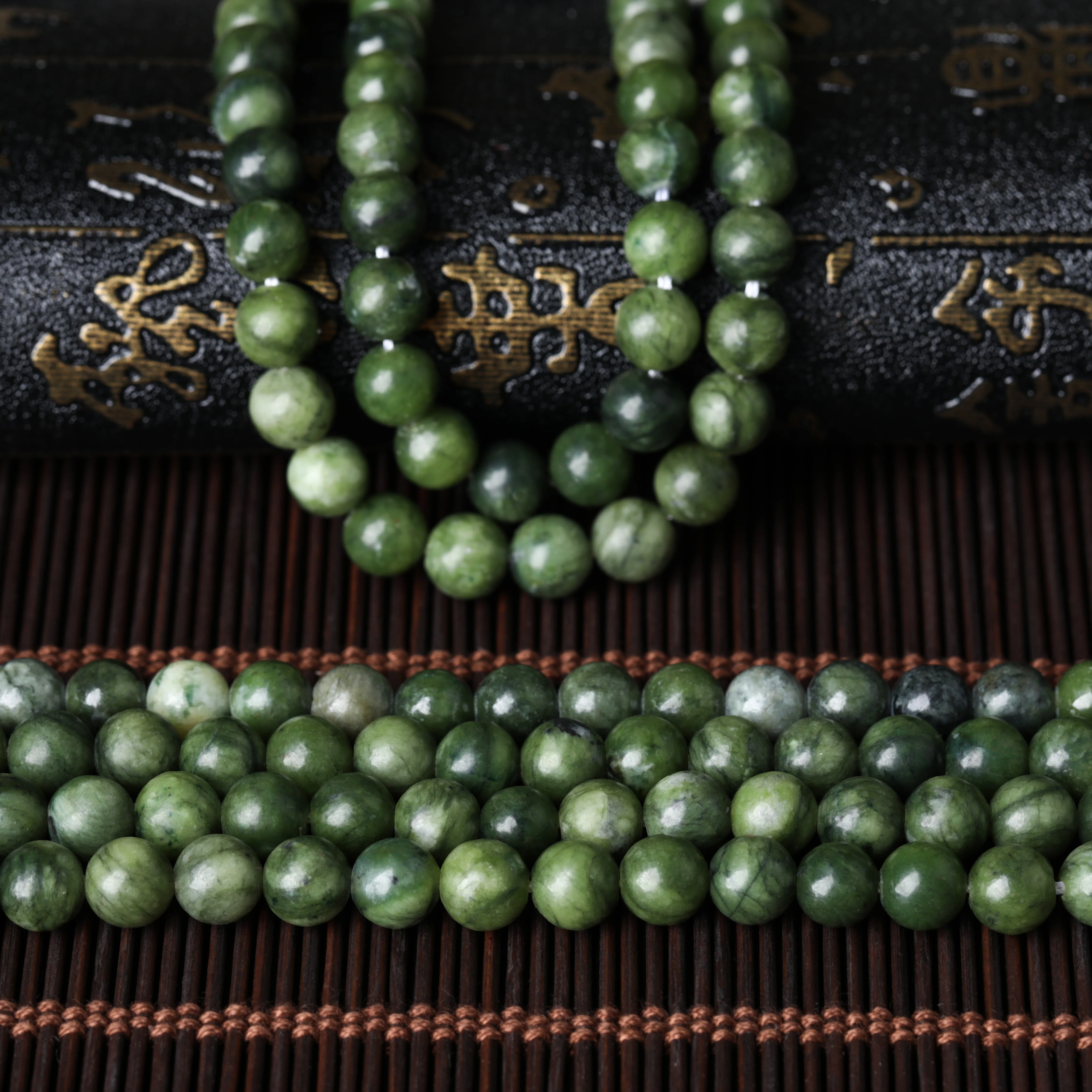 Natural Stone Dark Color Southern Jade Beads Round Loose Spacer 4 6 8 10mm Pick Size For Jewelry Making Diy Bracelet Accessories