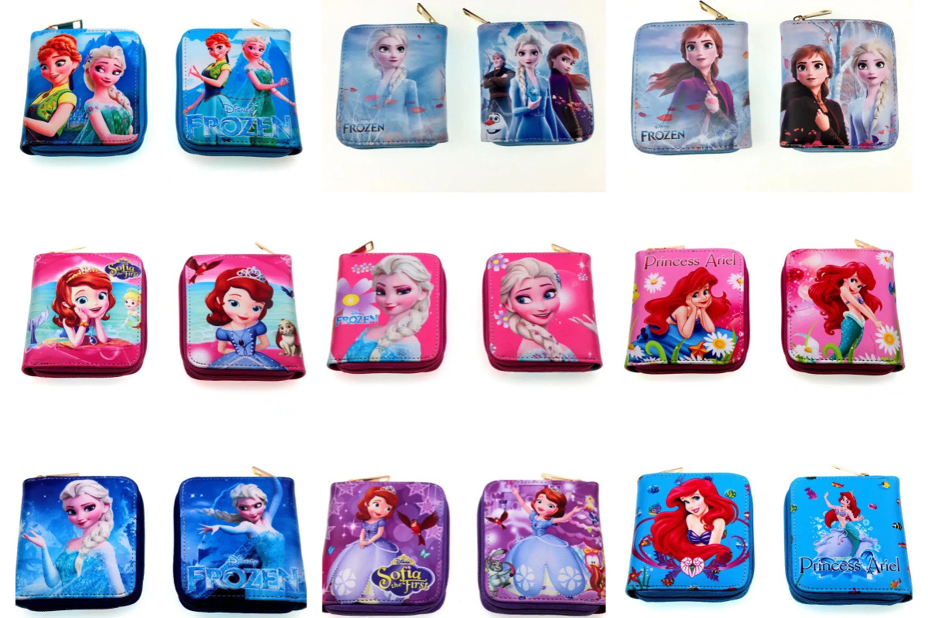 Nuovo tutto-fiammifero Frozen Elsa Ariel Principessa portamonete portamonete ragazza cartone animato portamonete studente portafoglio porta carte