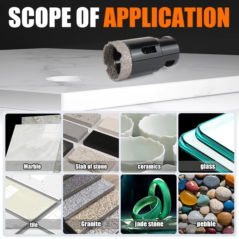 7pcs 20-68mm 앵글 그라인더 비트 톱 블레이드 다이아몬드 구멍 톱 건식 진공 브레이징 드릴링 코어 비트 도자기 타일 대리석 세트