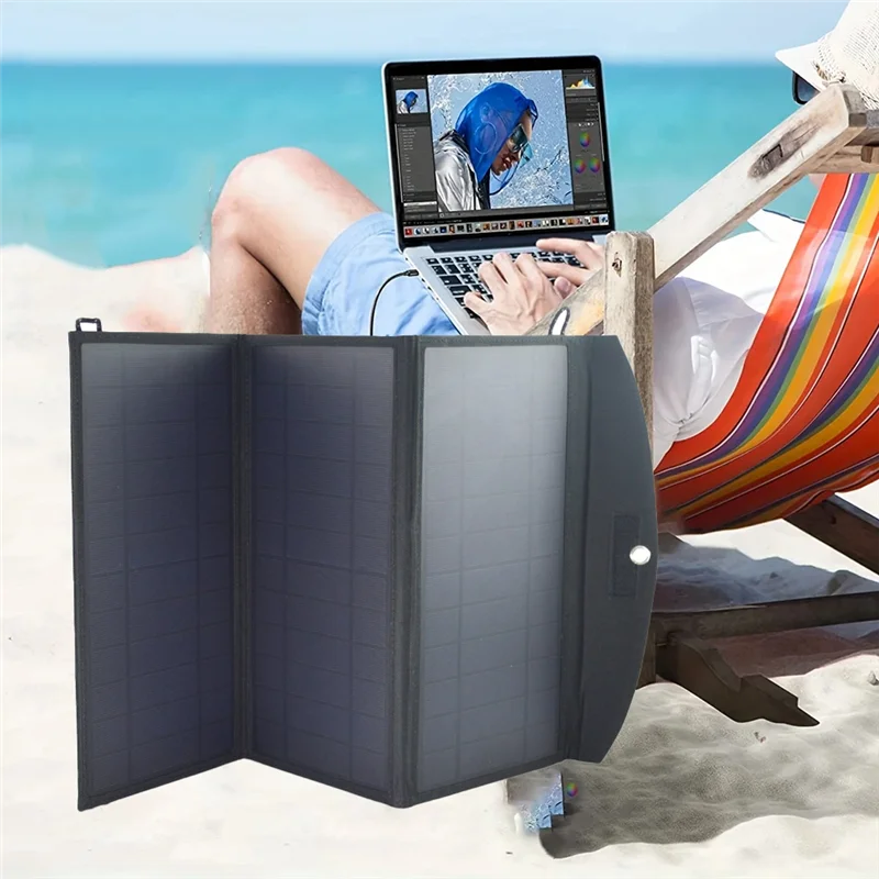 ABBY-5V 28W Foldable Solar Panel Charger USB Output Fast Solar Charging Mobile Phones Power Bank Waterproof Solar Panel