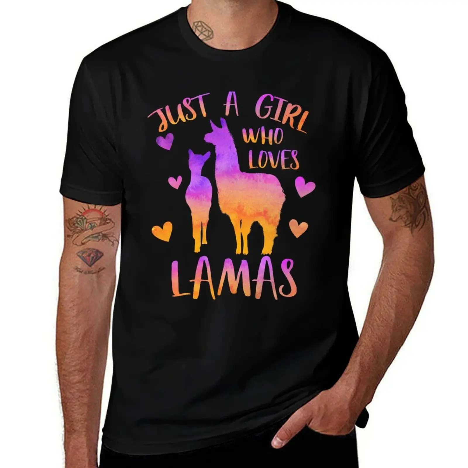 Just a girl who loves LLamas T-Shirt Fashion Casual Short Sleeve Top T-Shirt