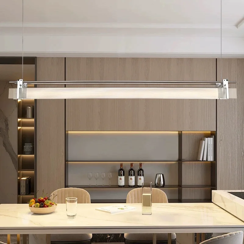 One-line restaurant bar optical axis chandelier creative cafe office front desk normcore strip light