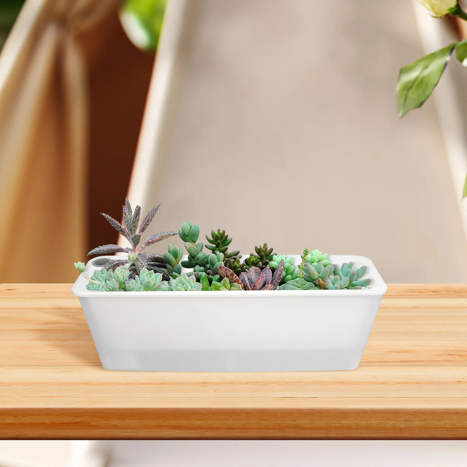 Balcony Vegetable Pot Rectangle Planter Boxes Outdoor Indoor Plastic Rectangular Flower Pot Garden Planters