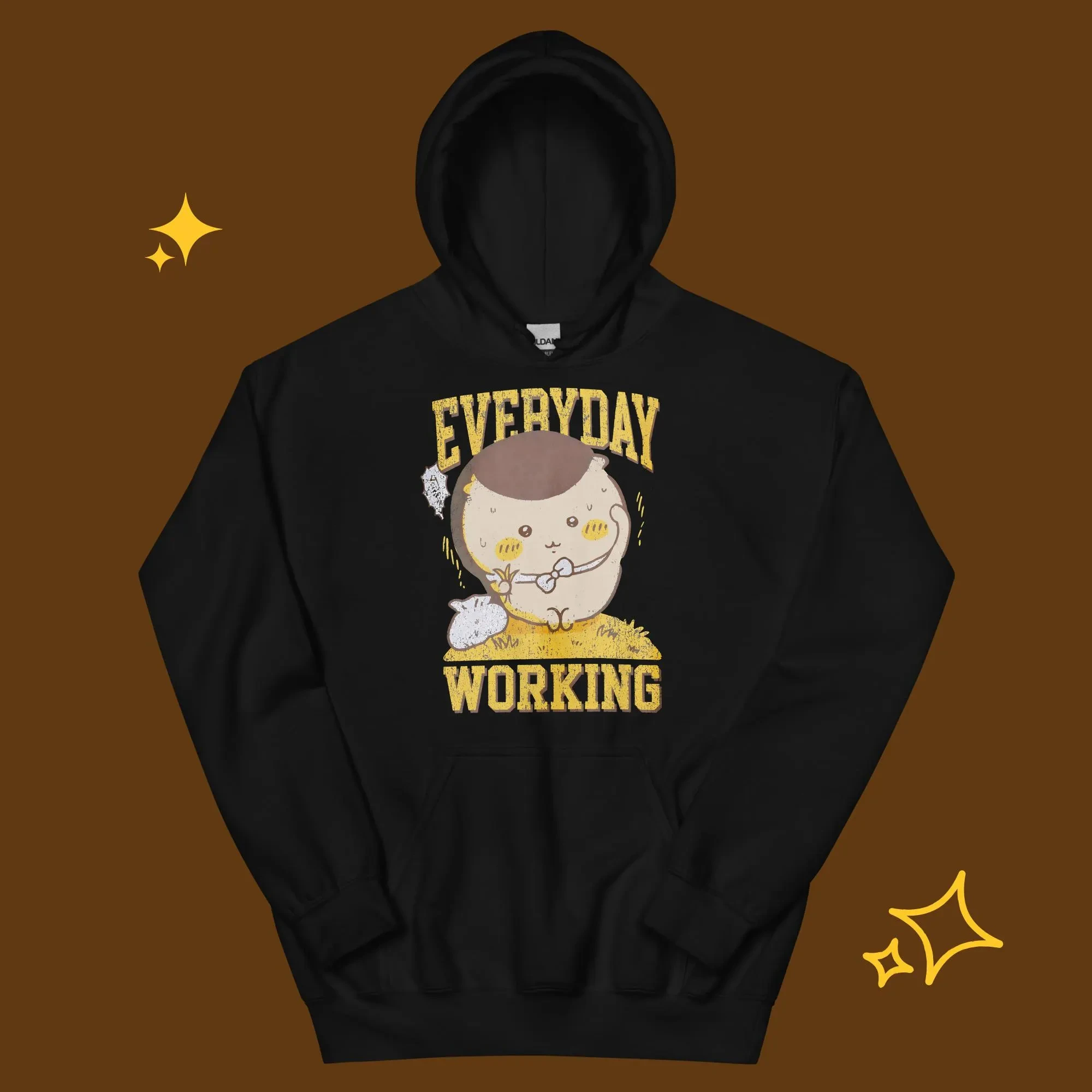 Everyday Working Kurimanju Hoodie - Chiikawa, Cute Kawaii Anime Pullover, Cartoon Character Sweatshirt, Unisex Fan Gift
