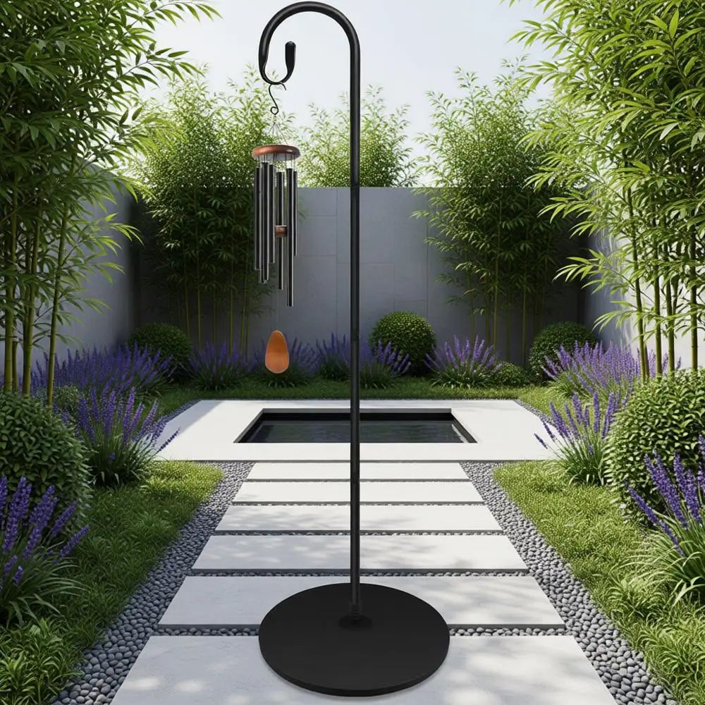 

63, регулируемый уличный овчарный крючок с круглым основанием для патио и сада, идеально подходит для кормления птиц, фонарей, колокольчиков