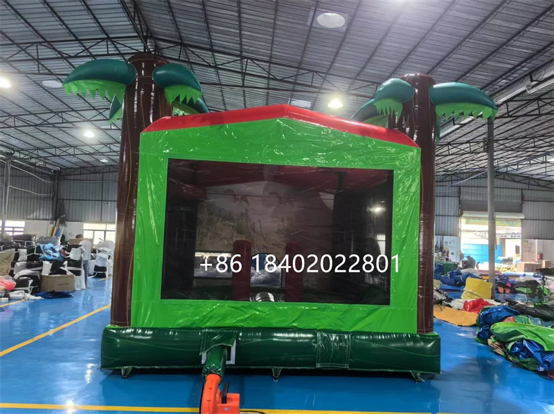 Zamek dmuchany dinozaur 4x4m (13x13 stóp) komercyjny, dmuchany zamek do skakania z dmuchawą.