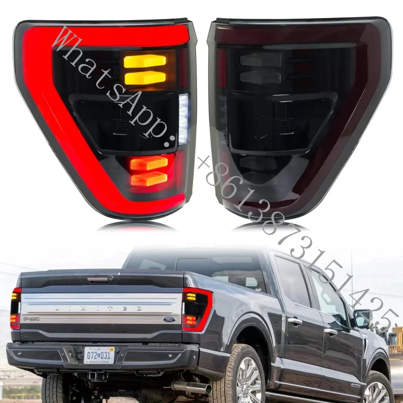 Suitable F150 21-23 LED Tail Light Assemblies with Startup Animation, Replaceable Design, Automotive Accessories