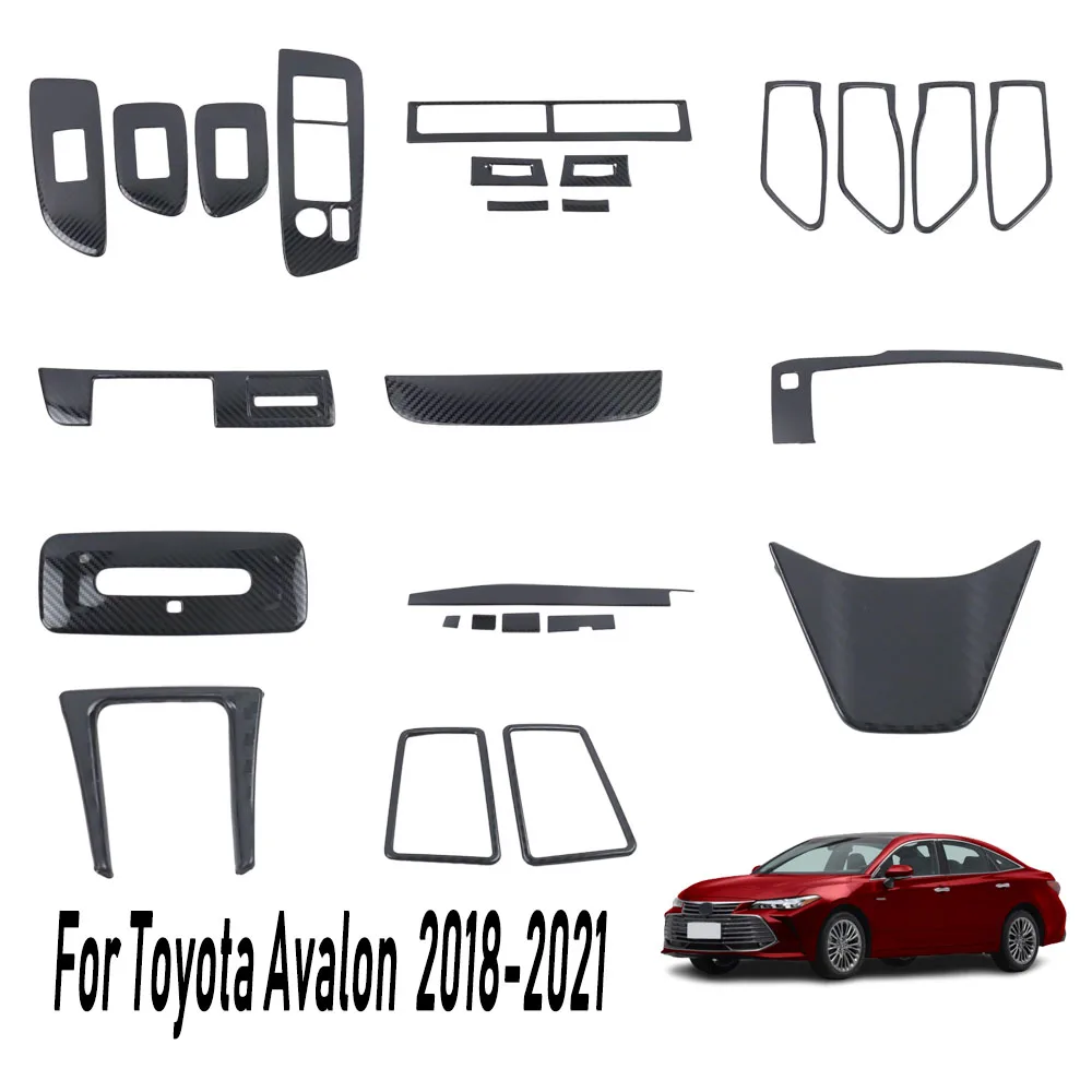 Stainless Steel Rear Read Reading Lamp Frame Carbon Fiber Interior Seat Adjustment Button Trim For Toyota Avalon XX50 2018-2022