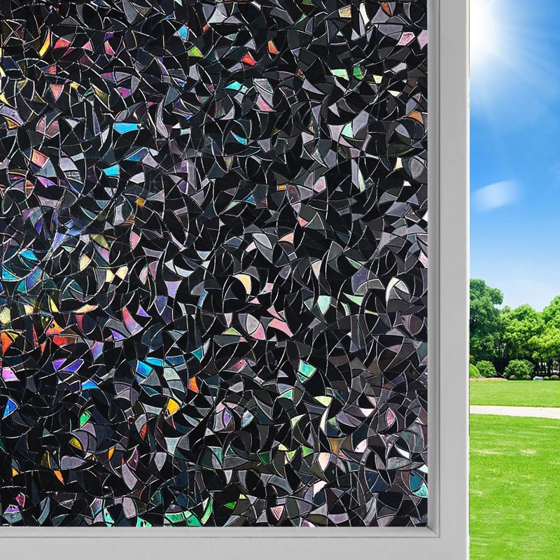 Privacy Protection Color Changing Window Film Electrostatic Vinyl 3D Rainbow UV Absorbent Body Decal Sticker PET 5 Year Warranty
