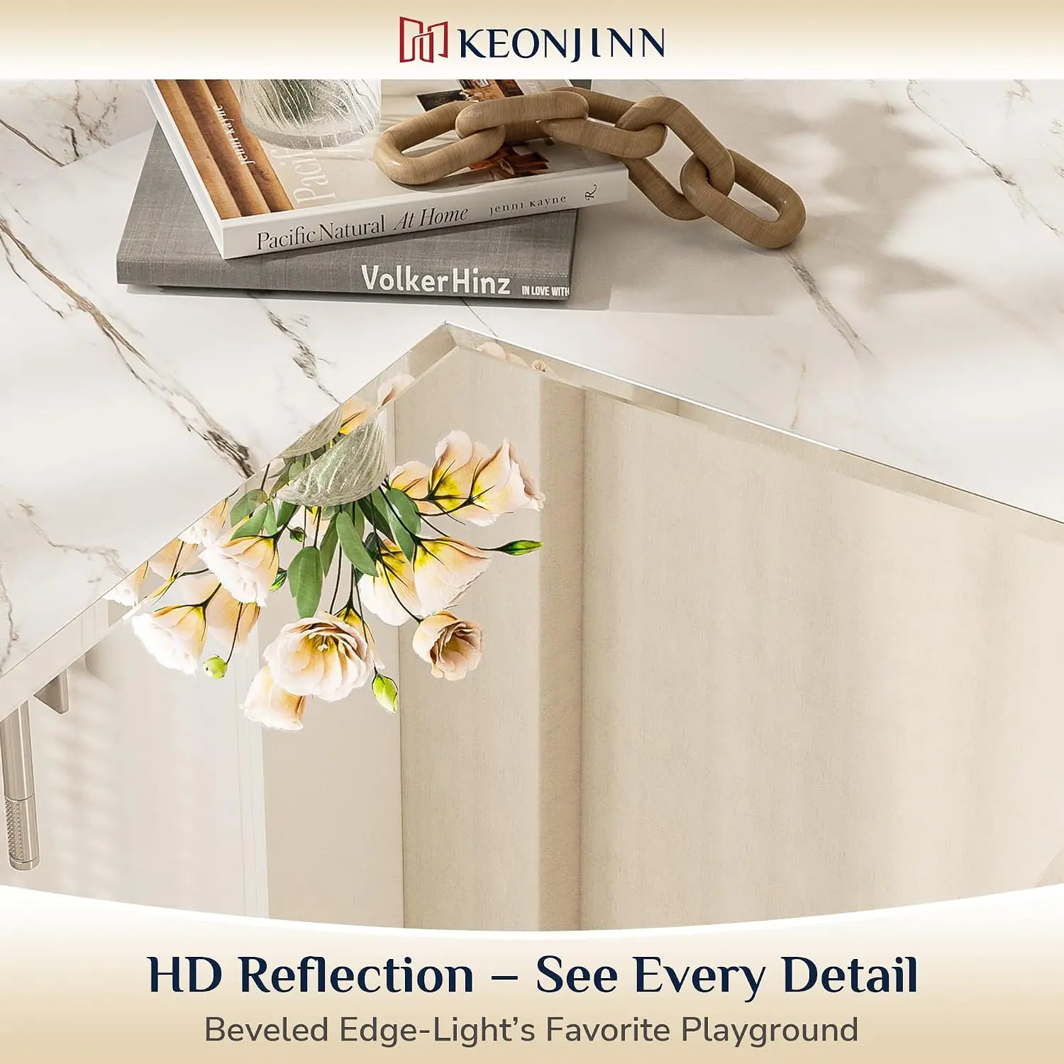 24 X 30 Inch Frameless Bathroom Mirrors Beveled Edge Rectangular Wall Decoration Safety Tempered Glass Square Vanity Mirror Bedr