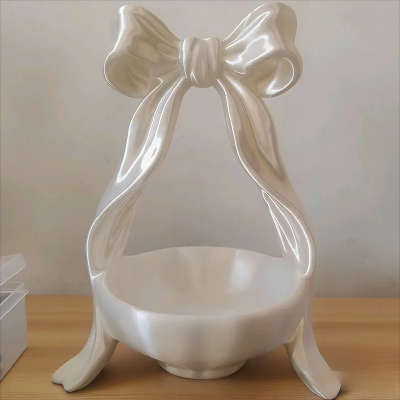Bow-Shaped Jewelry Dish, 3D Printed Durable Plastic Tray for Necklace Earring Ring Bracelet Display, Dresser Vanity Organizer