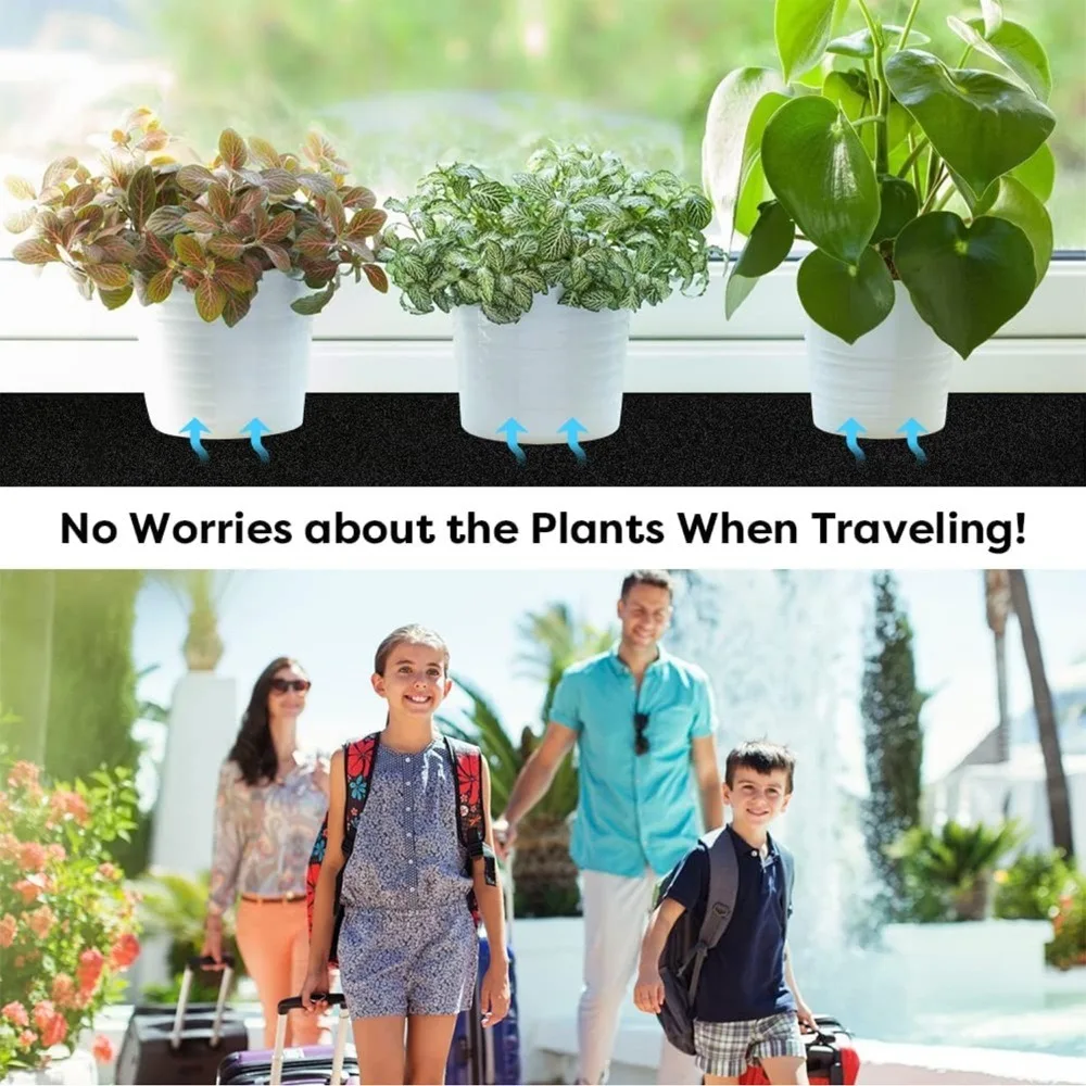 Breathable Watering Capillary Mat Reusable Eco-Friendly Basket Liner Mat Black with 10 Plant Tags Wicking Mat Balcony Gardening