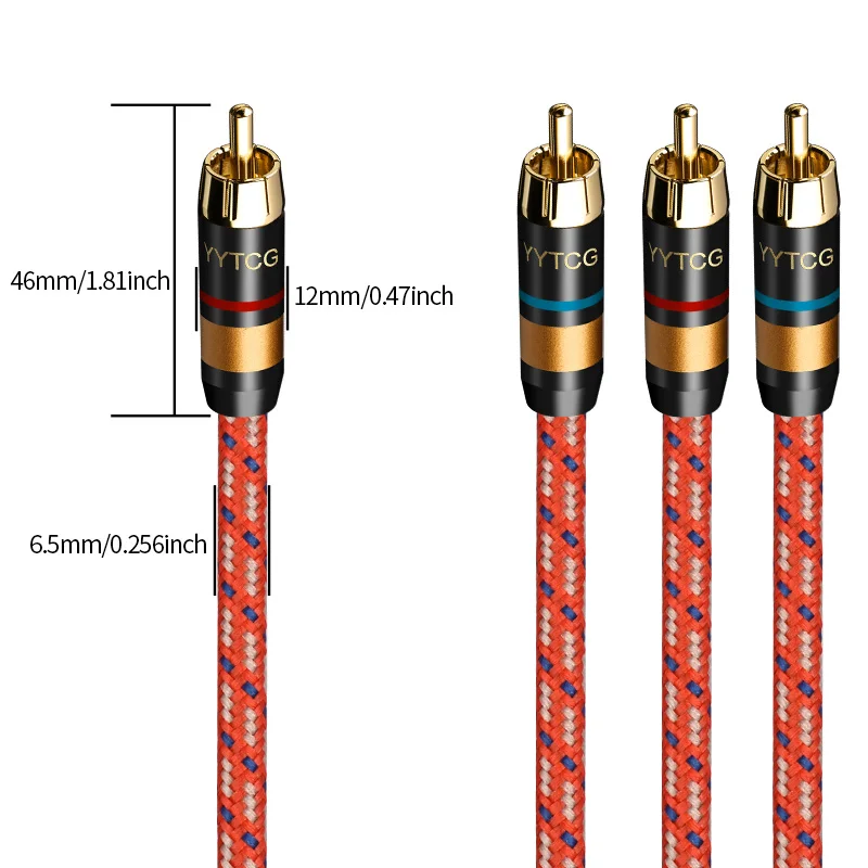 Double lotus head signal cable, 2RCA audio cable, audio speaker power amplifier, CD player tube amplifier connection cable