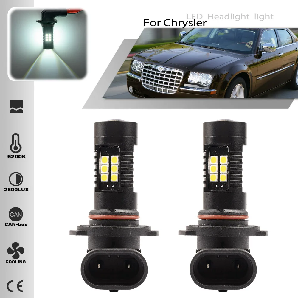 

2PCS 6000K White 9145 9140 H10 LED headlight Bulbs Fog Light Driving Light for Chrysler 300 300C Pacifica Sebring Town & Country