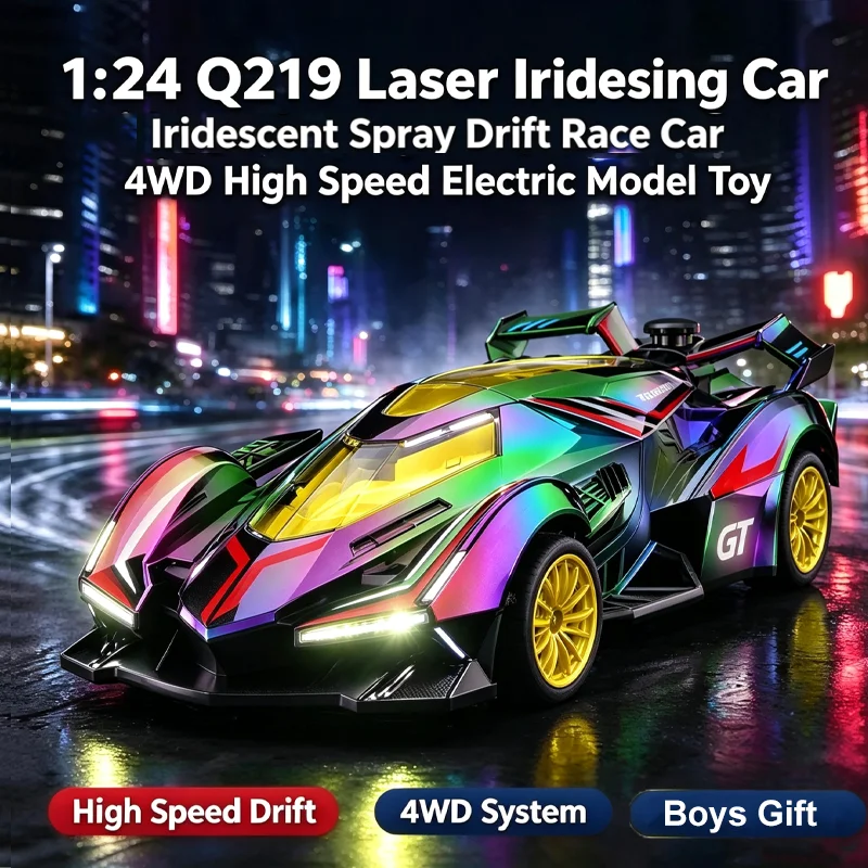 NEW Q219 4WD RC Drift Car 1:24 Control  Spray design Car Professional High Colorful Drift Speed Vehicle Kids Toy Birthday Gift