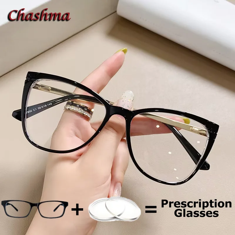 Women Cat Eye Prescription Lenses Myopia Optical Lenses with Recipe Multifocal Crystal Progressive Multifocal Glasses for Female