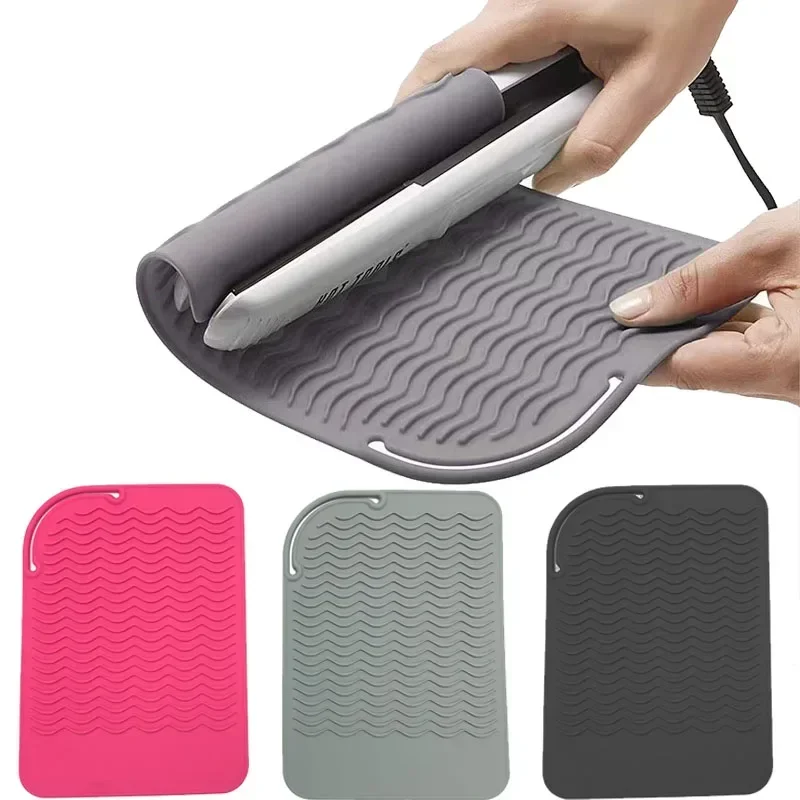 

1pc Silicone Heat Resistant Mat, Non-Slip Mat, Portable Hair Straightener Flat iron Curling ironing Heat insulation Pad