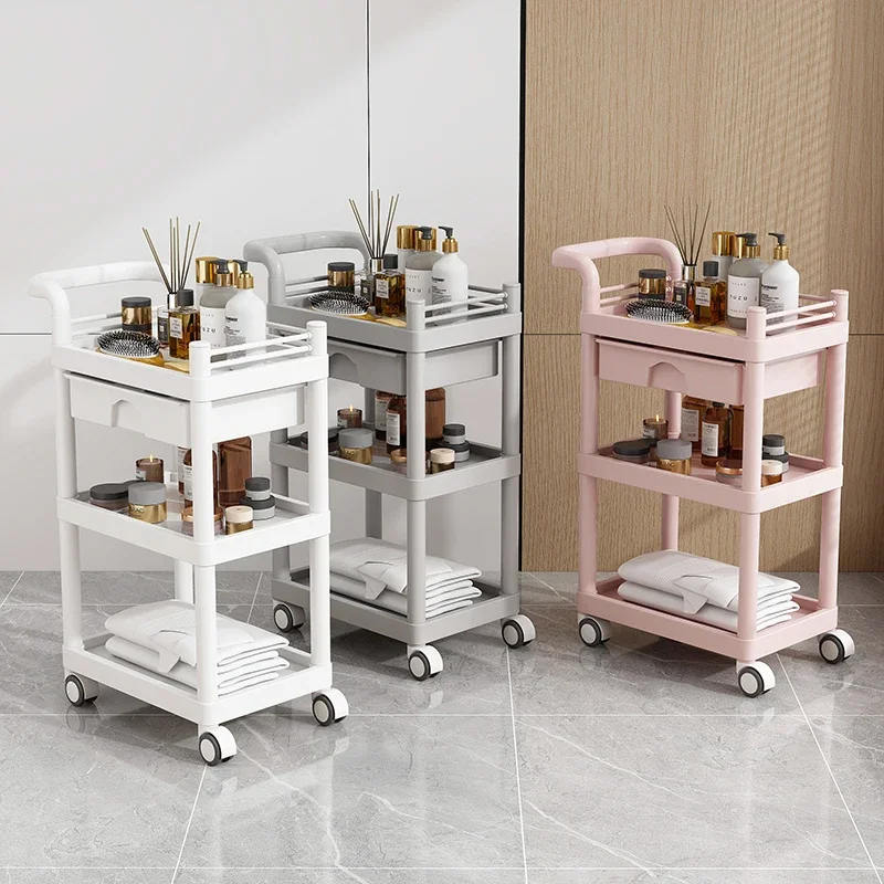 Medical Beauty Utility Cart, Rolling Treatment Instrument Trolley, Salon Storage Shelf, Nurse Equipment Organizer for Clinics