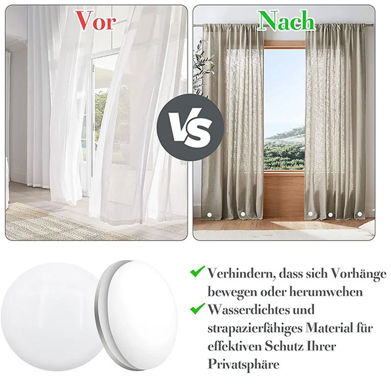 10PCS Magnetic Curtain Weights Drapery Weights Magnet Shower Curtain Weights Bottom for Tablecloth Curtain,White