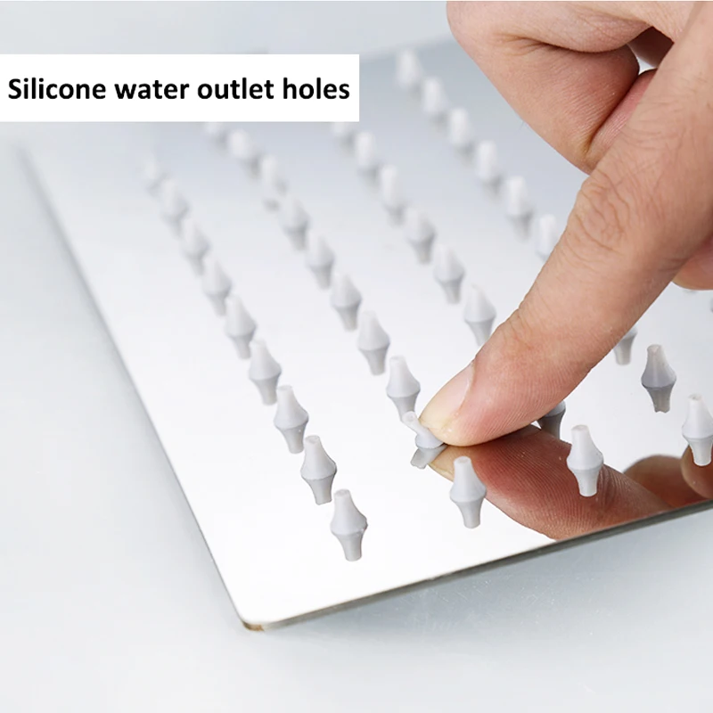 10/12 بوصة 201/304 الفولاذ المقاوم للصدأ جولة مربع أعلى دش رئيس السقف توفير المطر ارتفاع ضغط لحوض الاستحمام نظام الحمام