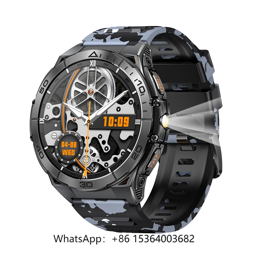 

TJXL- 2025 Military-Grade Durable Smartwatch with Amoled Screen 600mAh Battery Flashlight Fitness Tracker Sport Smart Watch