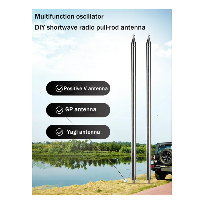 Shortwave Radio Positive V Antenna GP Antenna NVIS Antenna DIY Oscillator 18.3FT Rod