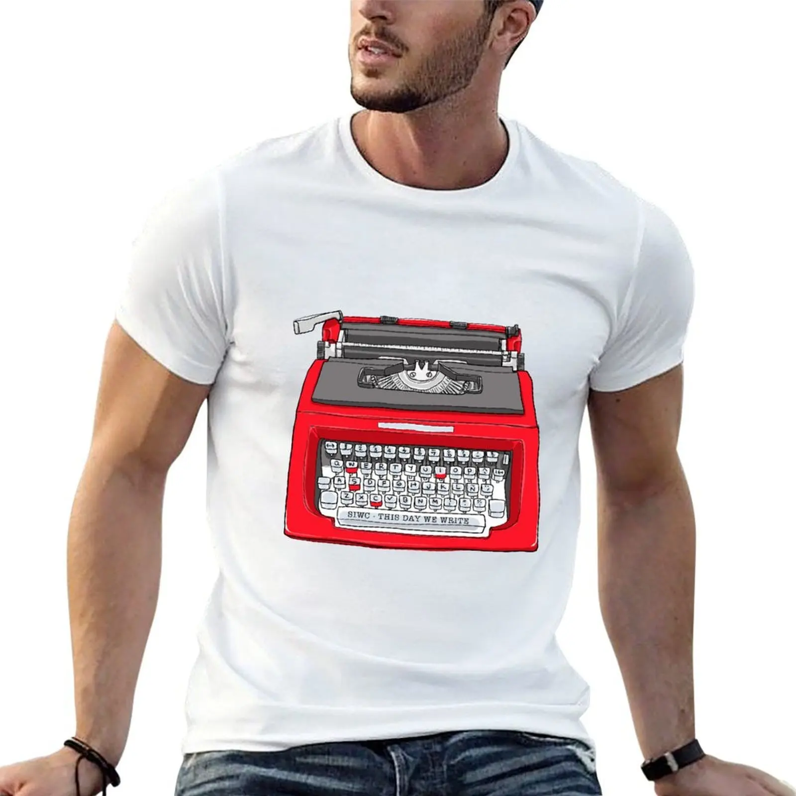 This day we write typewriter T-Shirt baggy shirts shirts graphic mens workout shirts