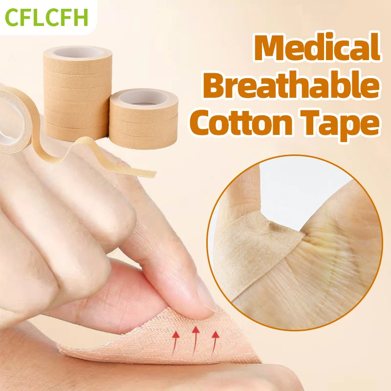 Medical Cotton Adhesive Tape Strain Injury Sport Binding Bandage First Aid Kit Skin Color Bandaids For Hand Foot 4cm*2m