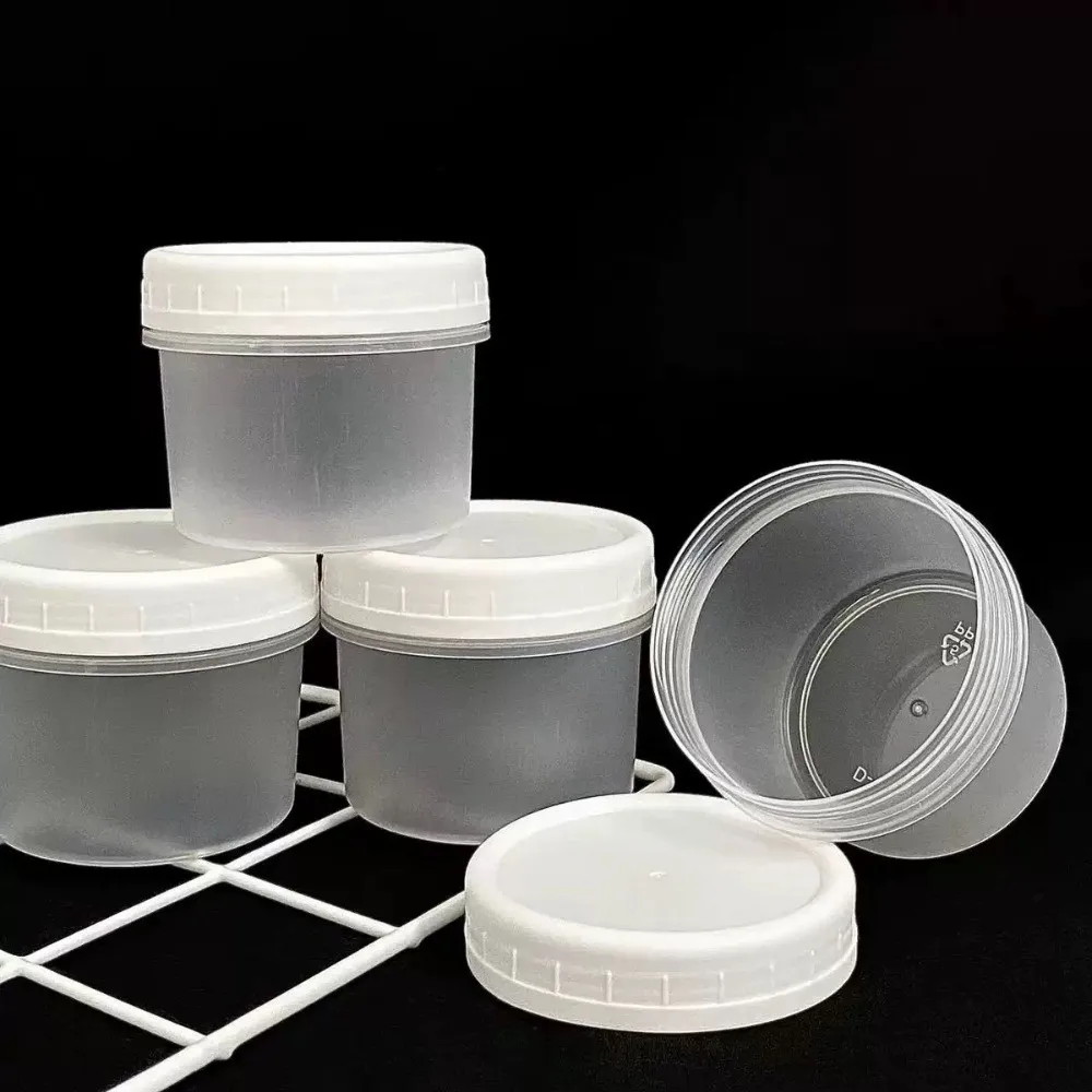 10Pcs New Transparent Yogurt Pudding Jars Sealed Round Food Storage Container Reusable with Lid Storage Box Kitchen