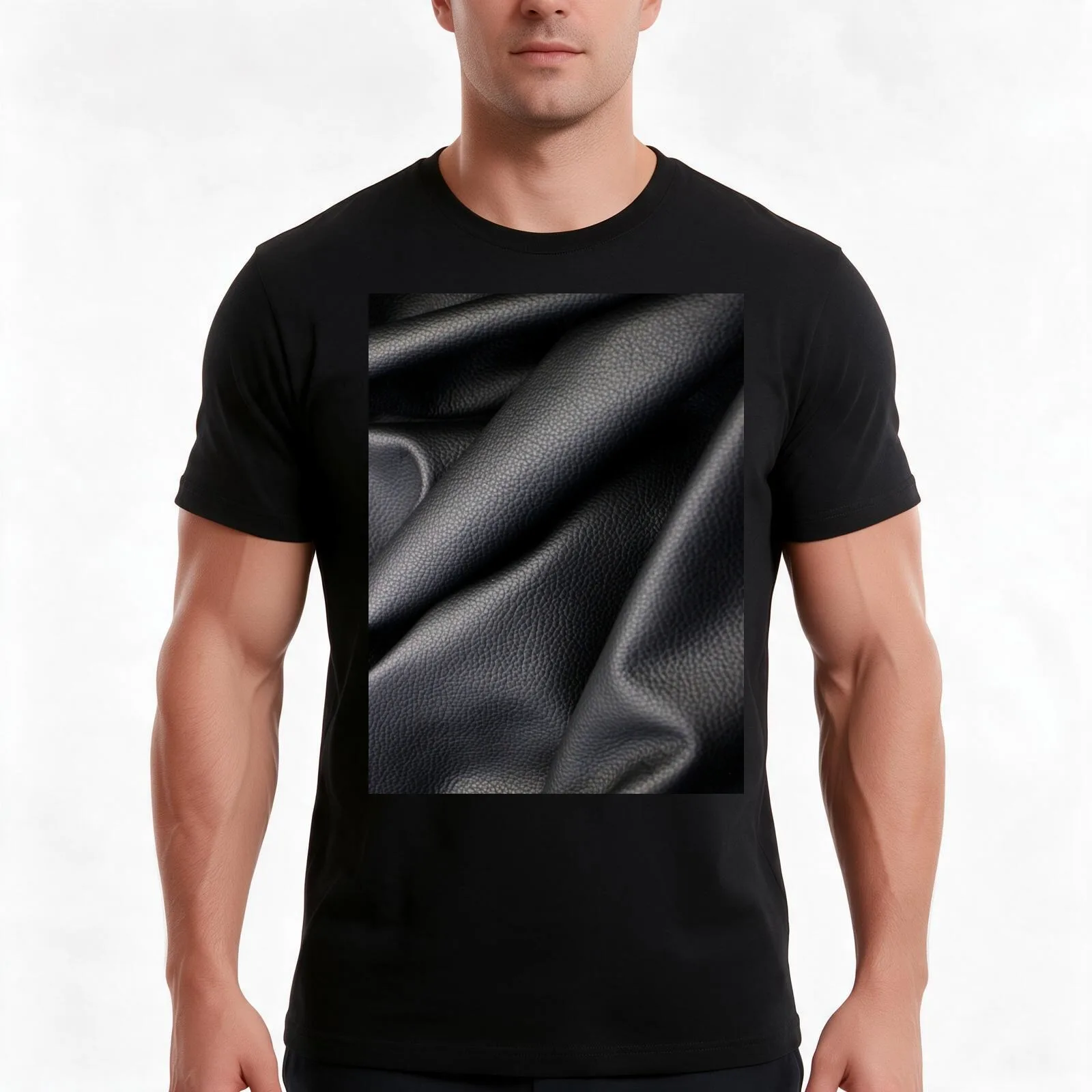 Leather T-Shirt Summer Casual Cotton Tee Oversized Streetwear Tops Vintage Graphic Print Loose Fit Short Sleeve 100% Cotton