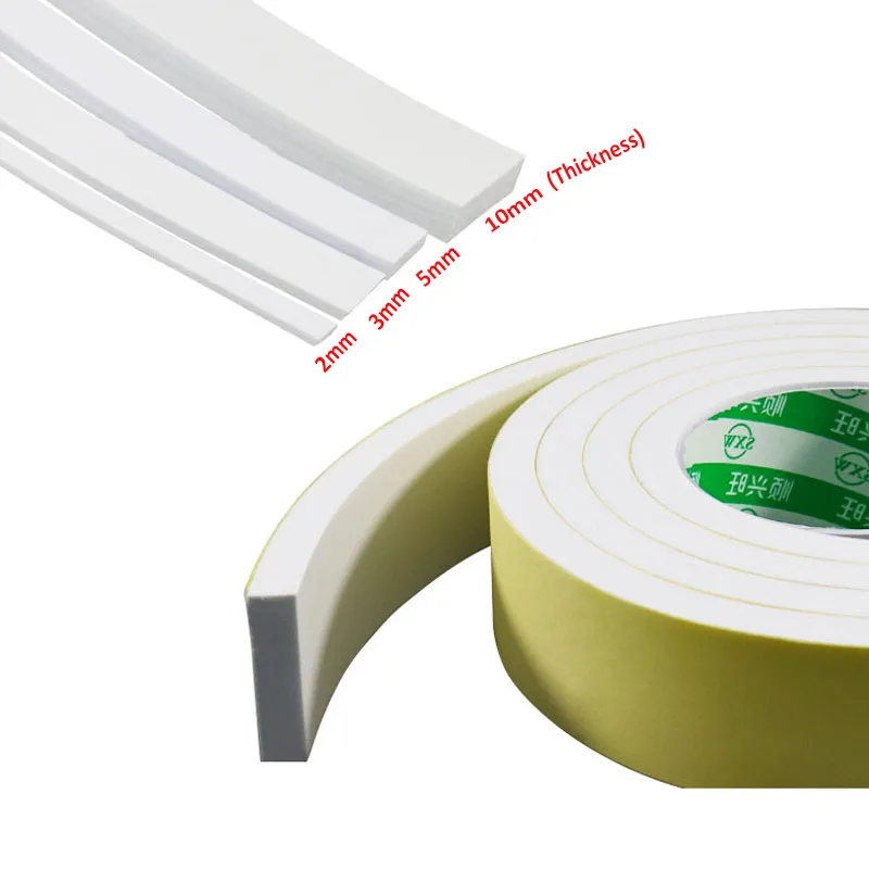 White Thickened EVA Sponge Tape Strong Foam Foam Anti-collision Strip Sound Insulation Sealant Single-Sided Adhesive