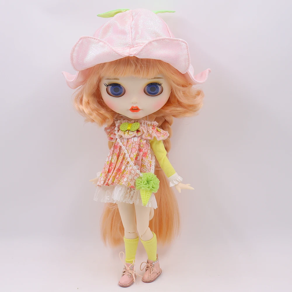 ICY DBS Blyth Doll 1/6 bjd joint body doll White Skin Matte Face Jellyfish Hair Style Including Clothes Shoes Hand 30cm Toy