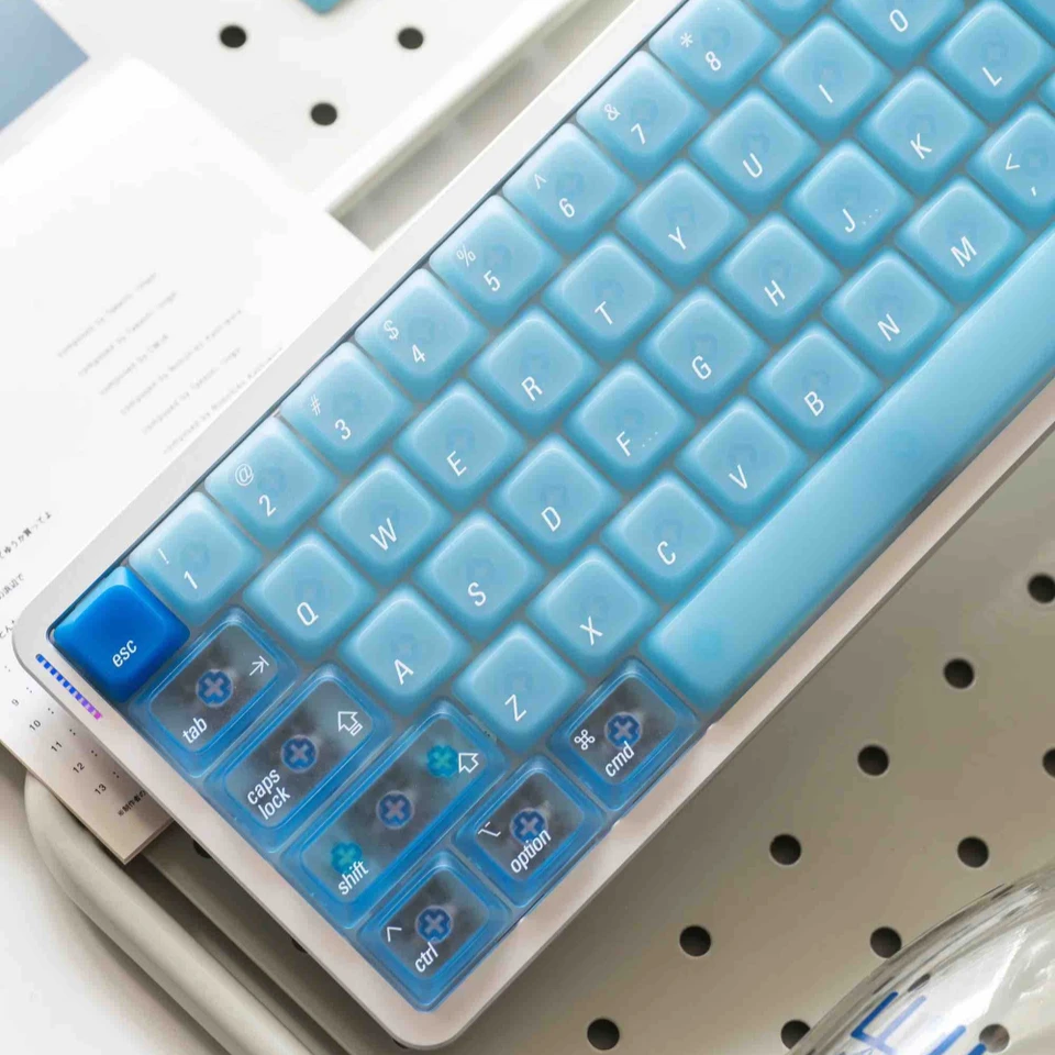 LeleLab Ocean Blue Low Profile Keycap Set PC 134Key Custom Cute