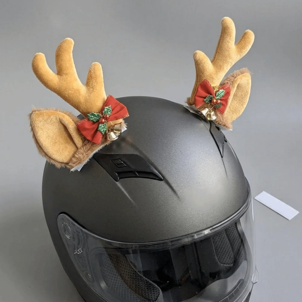 Creative Christmas Antlers Helmet Decor Cute DIY Motorcycle Helmet Antlers Antler Decoration Detachable Helmet Ear Ornaments