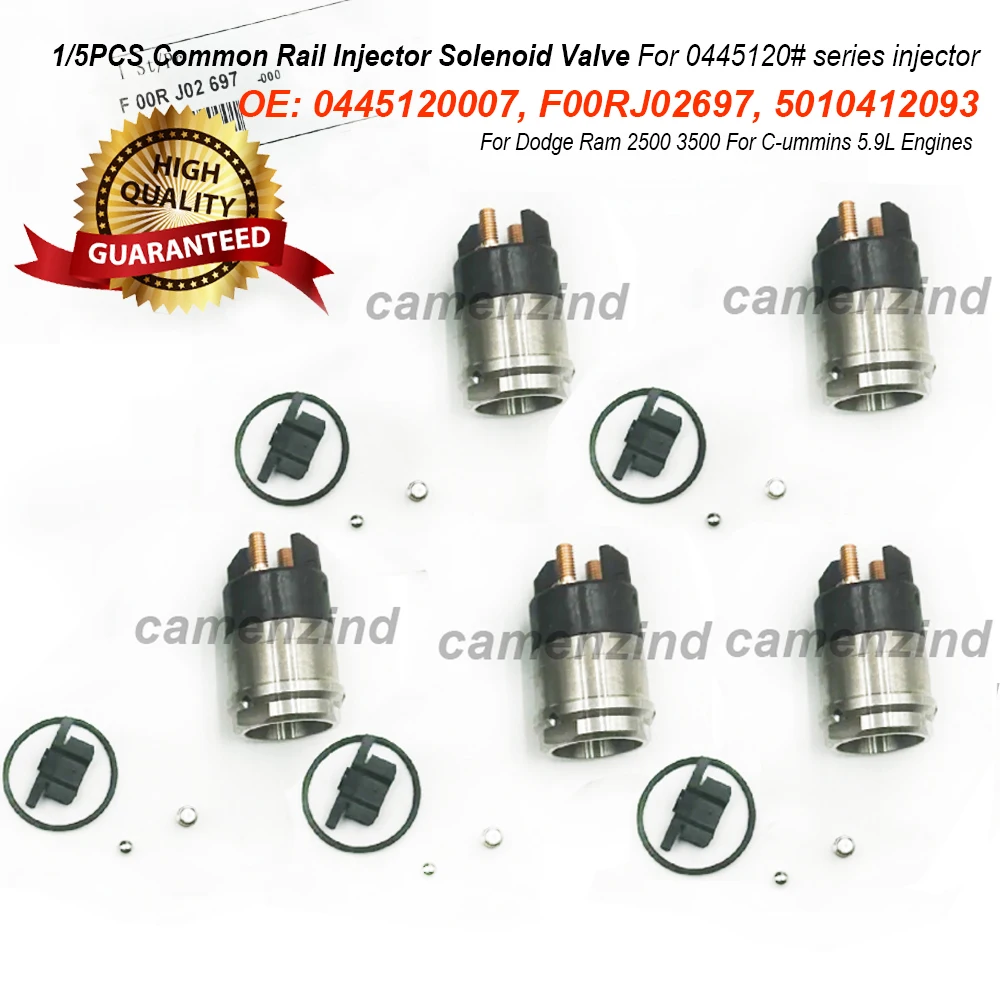 

1/5PCS F00RJ02697 5010412093 0445120007 0445120003 Fuel Injector Solenoid 0445120094 For D-odge Ram 2500 3500 For C-ummins 5.9L