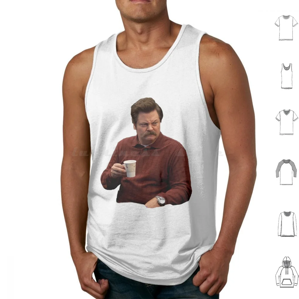 Ron Tank Tops Print Cotton Ron Parks And Rec Parks And Rec Cool Parks Rec Ron Swanson Swanson Tv Show Show