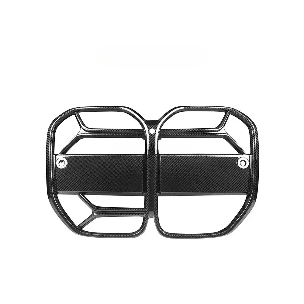 Dry Carbon Fiber Front Bumper Grill Mesh Grille Frame Covers With ACC For BMW G22 G23 Coupe 2021 + FRP Front Grill Car Styling