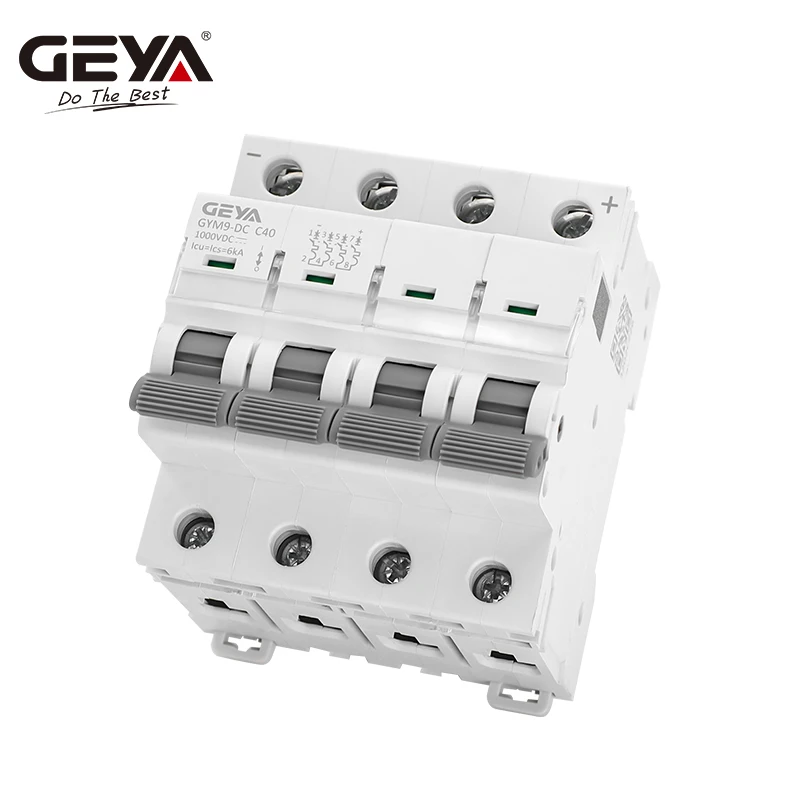 GEYA MCB DC 1000V MCB Mini Circuit Breaker DC 6A 10A 16A 20A 25A 32A 40A 50A 63A 4 Poles IEC60947