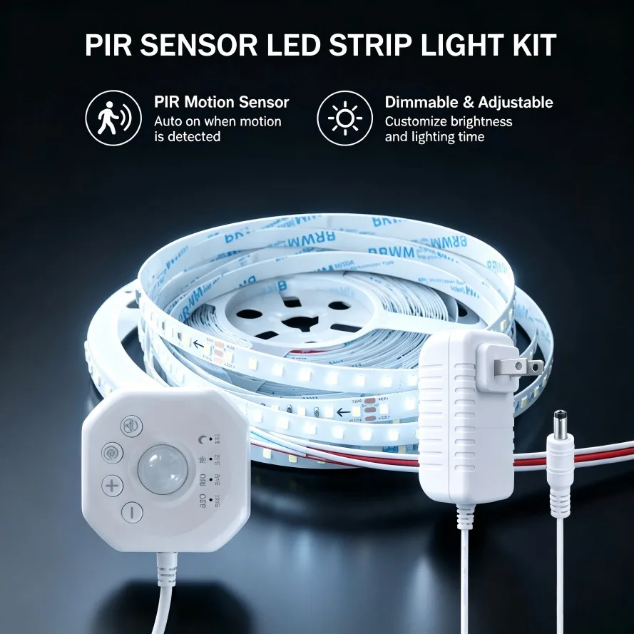 DC24V Flexible LED Tape Light Motion‑Sensor Running Water Chasing Effect for Stair Corridor Ceiling Living Room Home Decor
