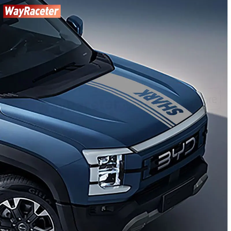 1 Pz Copertura Del Motore Decalcomania Del Vinile Cofano Cofano Strisce Adesivo Per BYD Shark Pick UP Seal U Sealion 6 7 Gabbiano Delfino Accessori