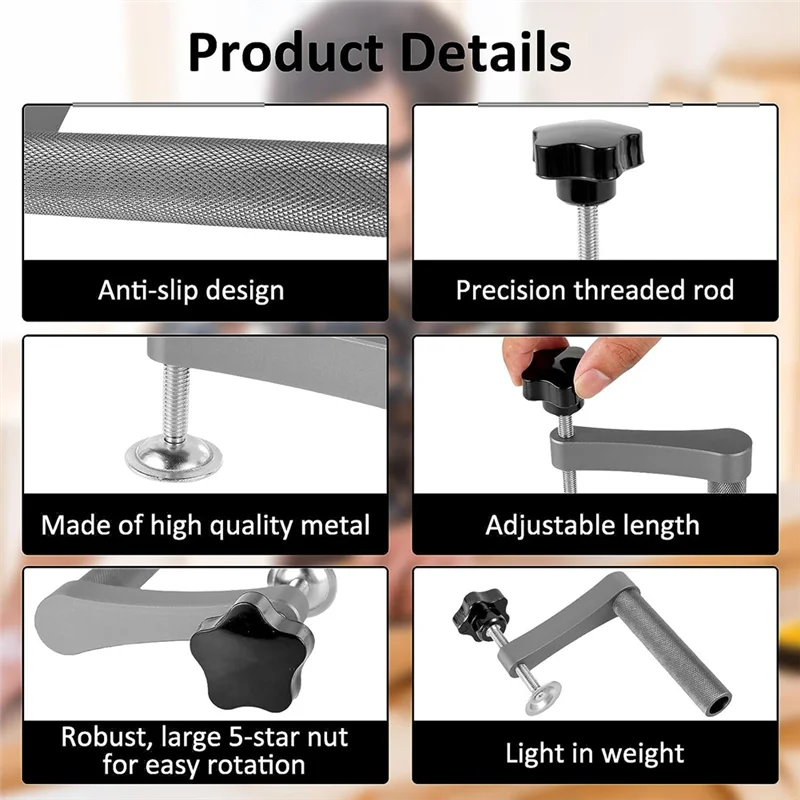 

【NEW】2Pcs Bench Dog Clamp Stainless Steel Dog Hole Clamp Adjustable Bench Desktop Clip For Woodworking Easy To Use (20Mm/0.79Inc