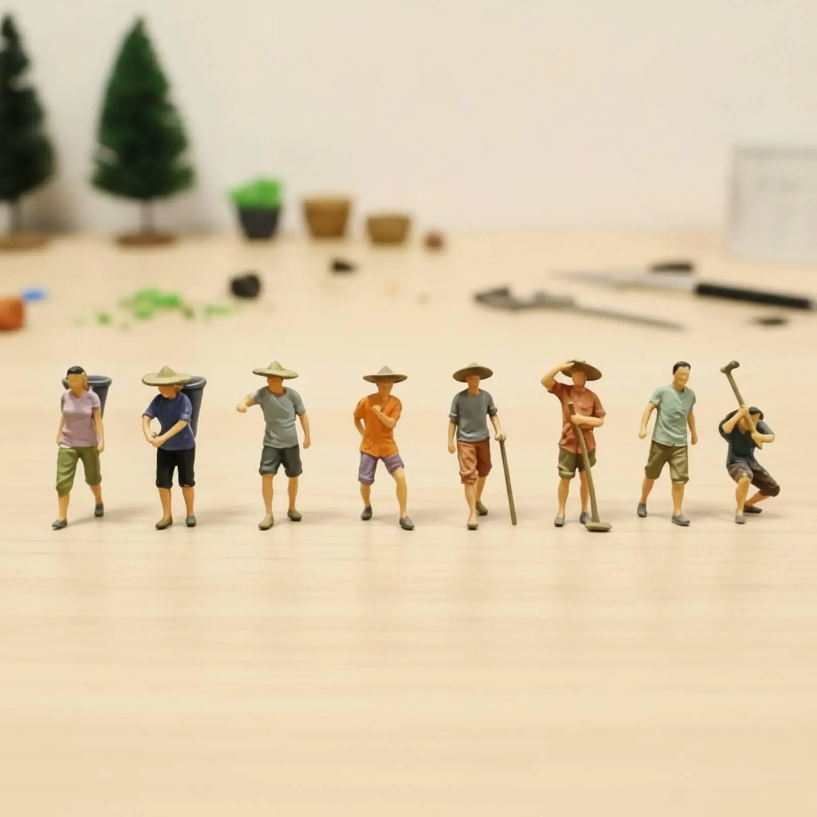 Miniature Human Figures 1 87 Resin Look Farm Laborer Figurines HO Scale Scene Accessories for Diorama